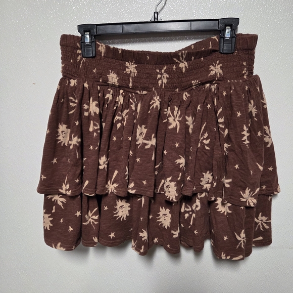 torrid Pants - Torrid Brown Tropical Tiered Skort